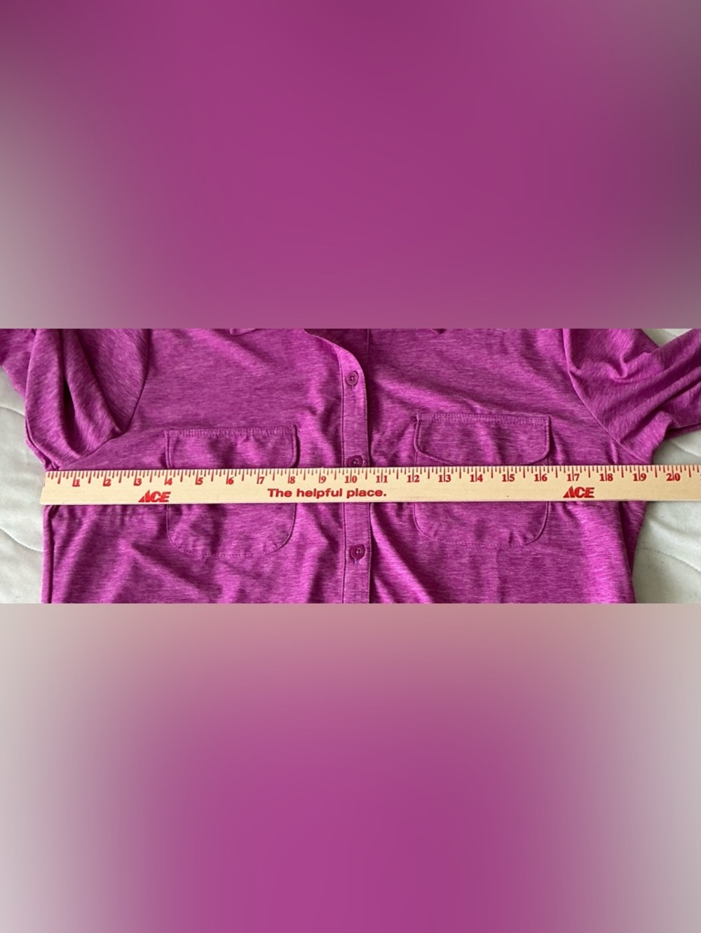 Eddie Bauer Travex Button Down Shirt Roll Tab Long Sleeve Top Purple Light M - Picture 6 of 11